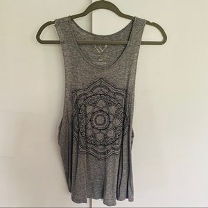 Aeropostale Cut-off Mandala Grey Tank Top